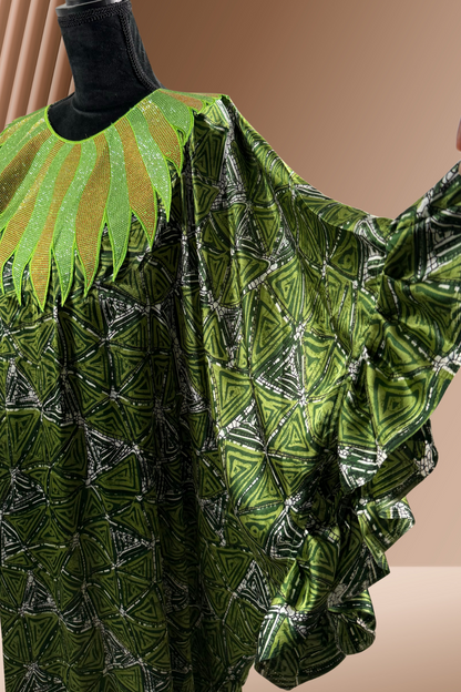 Broderad Afrikansk klänning | Kaftan i tryckt siden