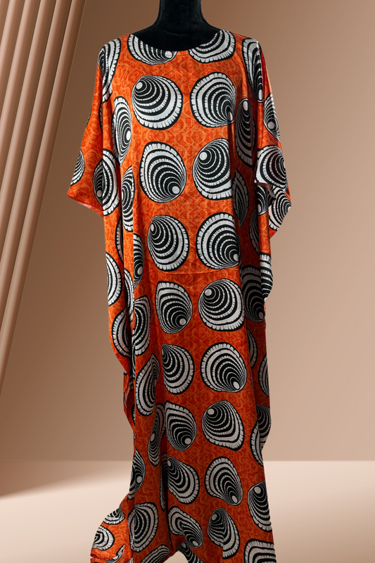 Afrikansk klänning | Kaftan i tryckt siden