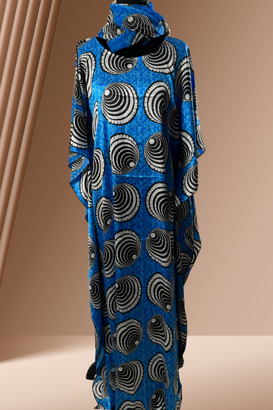 Afrikansk klänning | Kaftan i tryckt siden